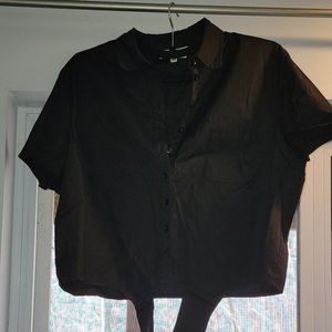 Bettie Page Tie Front Crop Top